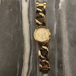 Michael Kors Gold & Tortoise Link Watch
